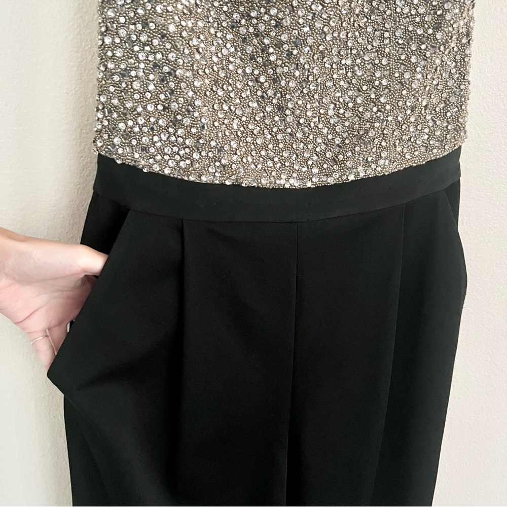 ALICE + OLIVIA Jeri Embellished Jumpsuit in Black Cream - Picture 11 of 14